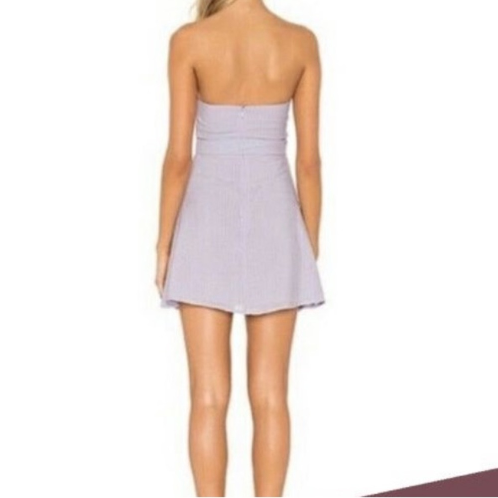 Superdown Strapless Mini Dress Gingham Lilac Bow … - image 3